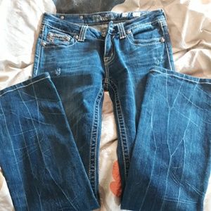 Miss me Jean's cowhide on pockets